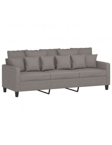 Set Divani 3 pz con Cuscini Tortora in Tessuto