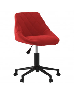 Sedia Girevole da Ufficio Rosso Vino in Velluto