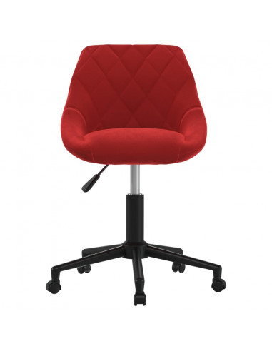 Sedia Girevole da Ufficio Rosso Vino in Velluto