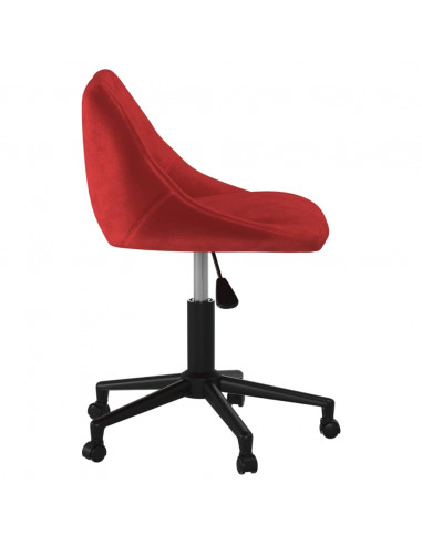 Sedia Girevole da Ufficio Rosso Vino in Velluto