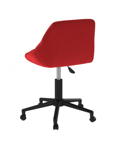 Sedia Girevole da Ufficio Rosso Vino in Velluto