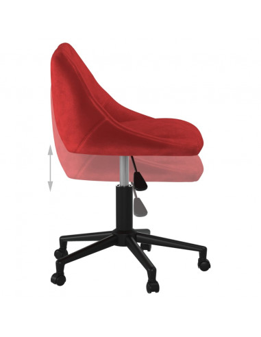 Sedia Girevole da Ufficio Rosso Vino in Velluto