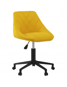 Sedia da Ufficio Girevole Giallo Senape in Tessuto