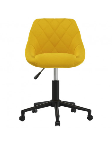 Sedia da Ufficio Girevole Giallo Senape in Tessuto