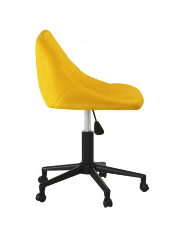 Sedia da Ufficio Girevole Giallo Senape in Tessuto