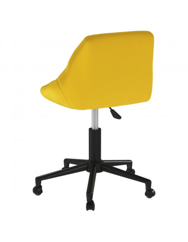 Sedia da Ufficio Girevole Giallo Senape in Tessuto