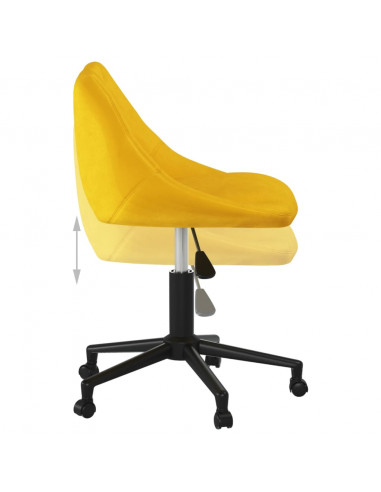 Sedia da Ufficio Girevole Giallo Senape in Tessuto