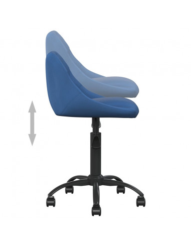 Sedia da Ufficio Blu in Velluto