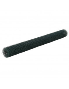 Recinzione in Rete per Pollaio in Acciaio e PVC 25x1,5 m Verde