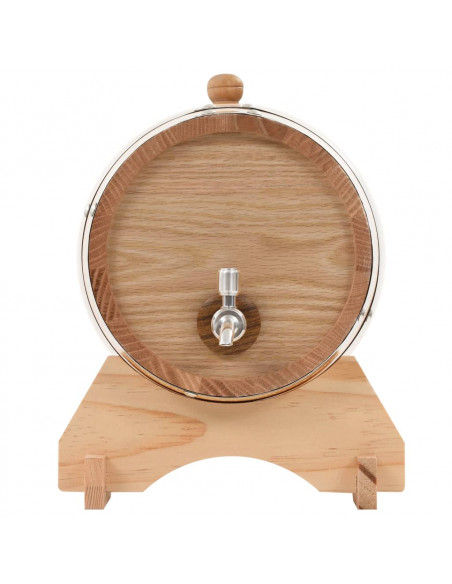 Barilotto di vino con Spina in Legno Massello di Rovere 6 L