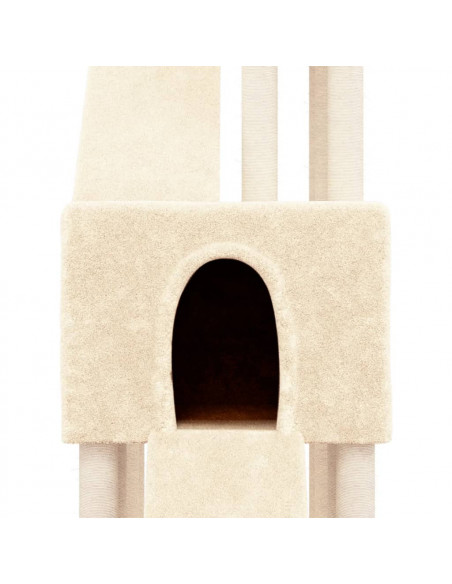 Albero per Gatti con Tiragraffi in Sisal Crema 190 cm