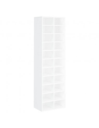 Scarpiera Bianca 54x34x183 cm in Legno Multistrato