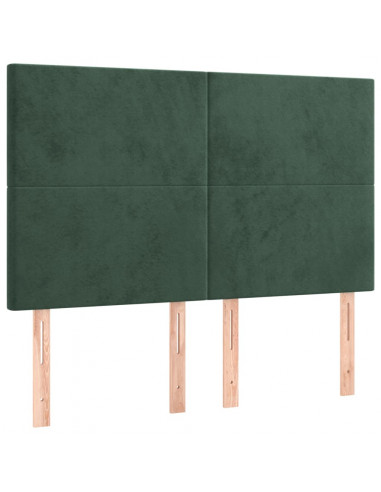 Giroletto a Molle con Materasso Verde Scuro 140x190 cm Velluto
