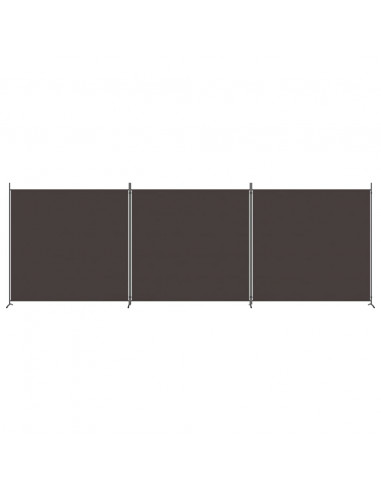 Divisorio a 3 Pannelli Marrone 525x180 cm in Tessuto