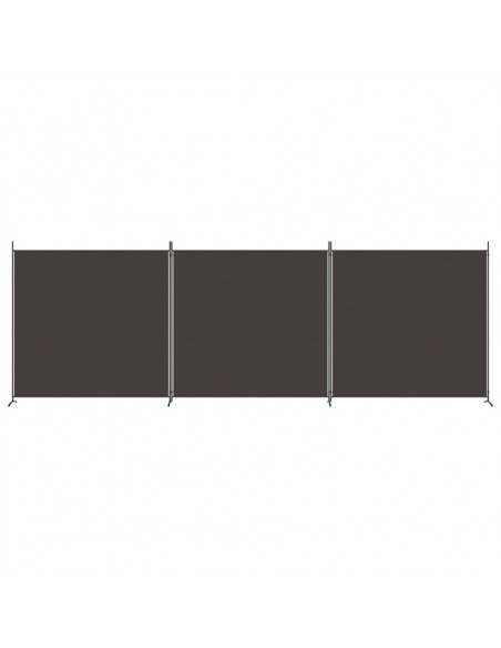 Divisorio a 3 Pannelli Marrone 525x180 cm in Tessuto