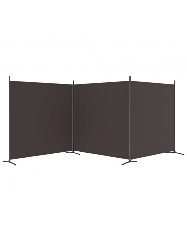 Divisorio a 3 Pannelli Marrone 525x180 cm in Tessuto