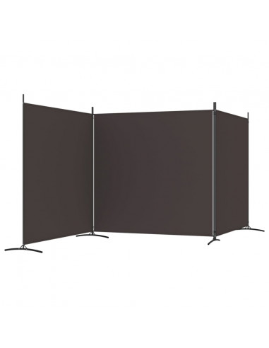 Divisorio a 3 Pannelli Marrone 525x180 cm in Tessuto