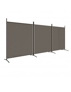 Divisorio a 3 Pannelli Antracite 525x180 cm in Tessuto