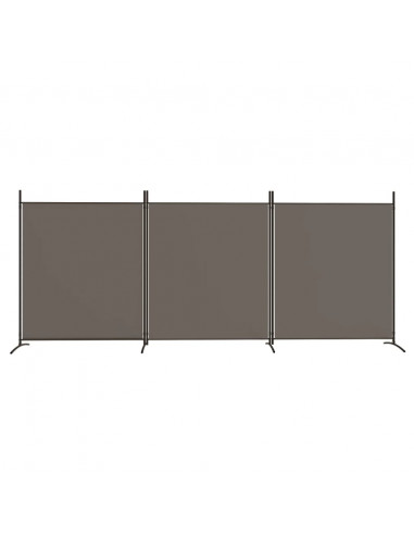 Divisorio a 3 Pannelli Antracite 525x180 cm in Tessuto