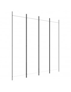 Divisorio a 4 Pannelli Bianco 200x200 cm Tessuto