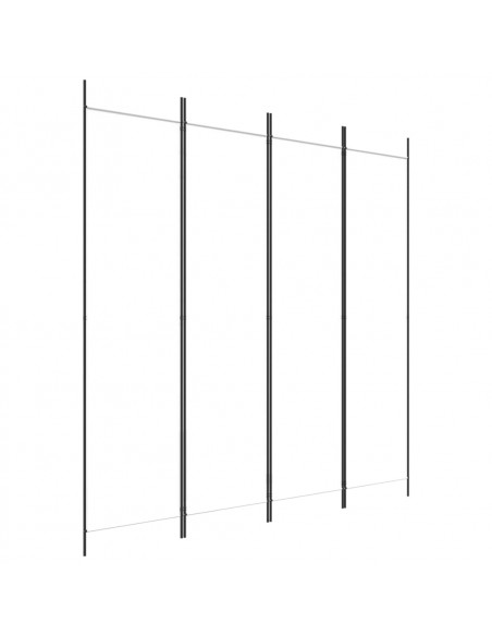 Divisorio a 4 Pannelli Bianco 200x200 cm Tessuto