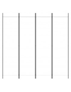 Divisorio a 4 Pannelli Bianco 200x200 cm Tessuto 2
