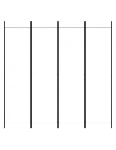 Divisorio a 4 Pannelli Bianco 200x200 cm Tessuto