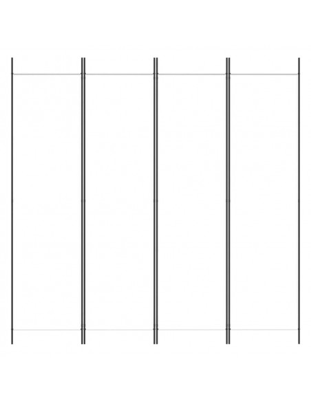 Divisorio a 4 Pannelli Bianco 200x200 cm Tessuto
