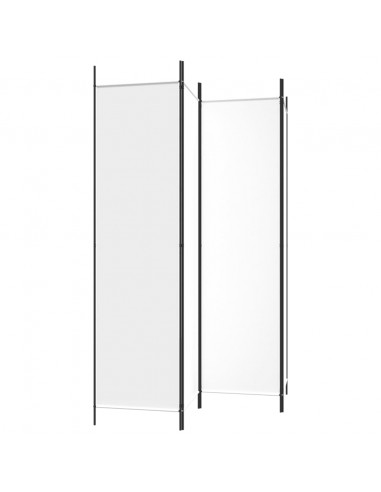 Divisorio a 4 Pannelli Bianco 200x200 cm Tessuto