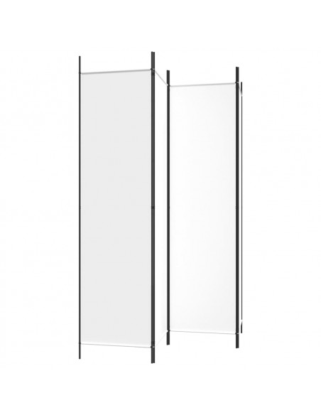 Divisorio a 4 Pannelli Bianco 200x200 cm Tessuto