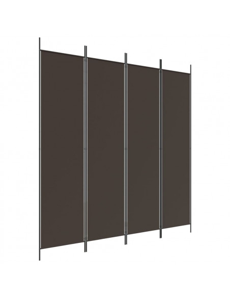 Divisorio a 4 Pannelli Marrone 200x200 cm in Tessuto