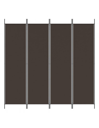 Divisorio a 4 Pannelli Marrone 200x200 cm in Tessuto