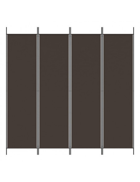 Divisorio a 4 Pannelli Marrone 200x200 cm in Tessuto