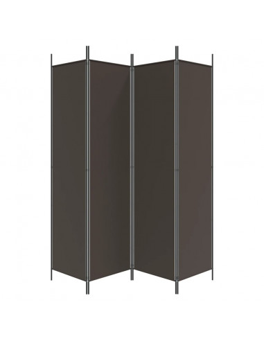 Divisorio a 4 Pannelli Marrone 200x200 cm in Tessuto
