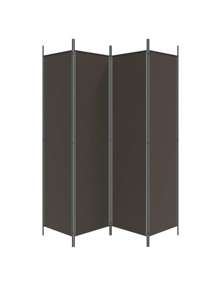 Divisorio a 4 Pannelli Marrone 200x200 cm in Tessuto