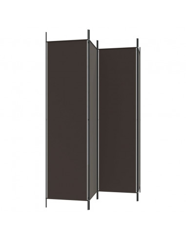 Divisorio a 4 Pannelli Marrone 200x200 cm in Tessuto