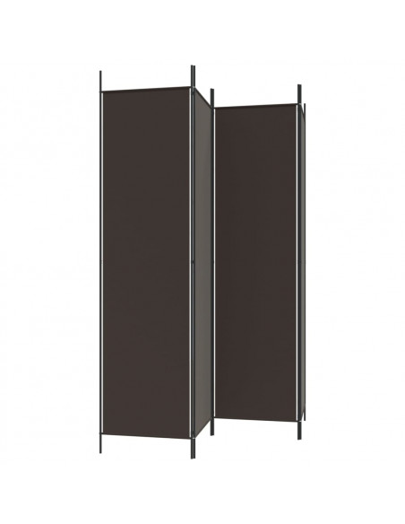Divisorio a 4 Pannelli Marrone 200x200 cm in Tessuto