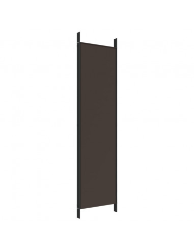 Divisorio a 4 Pannelli Marrone 200x200 cm in Tessuto