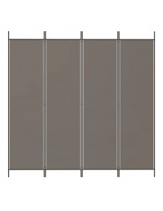 Divisorio a 4 Pannelli Antracite 200x200 cm Tessuto 2