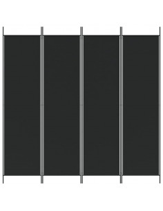 Divisorio a 4 Pannelli Nero 200x200 cm in Tessuto 2