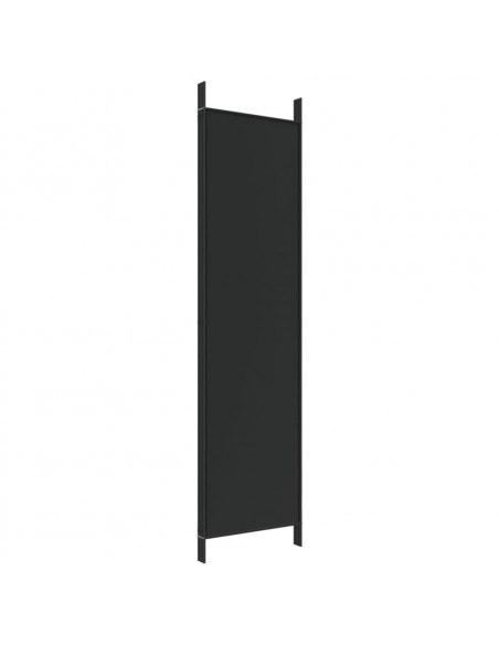 Divisorio a 4 Pannelli Nero 200x200 cm in Tessuto