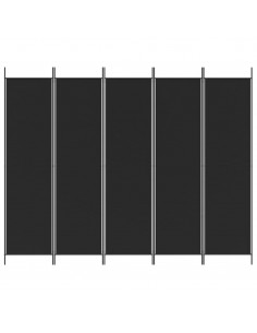Divisorio 5 Pannelli Nero 250x200 cm Tessuto 2
