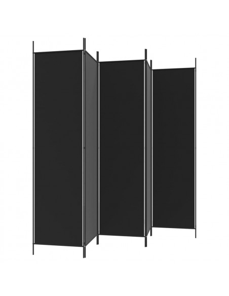 Divisorio 5 Pannelli Nero 250x200 cm Tessuto