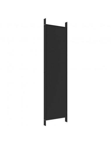 Divisorio 5 Pannelli Nero 250x200 cm Tessuto