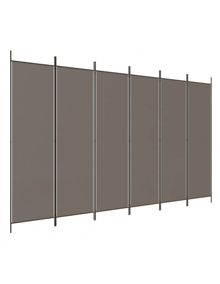 Divisorio a 6 Pannelli Antracite 300x200 cm Tessuto