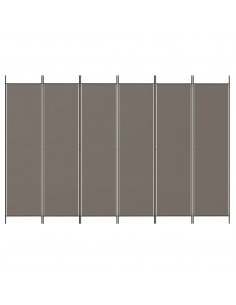 Divisorio a 6 Pannelli Antracite 300x200 cm Tessuto 2