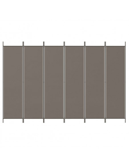 Divisorio a 6 Pannelli Antracite 300x200 cm Tessuto