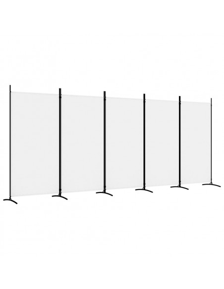 Divisorio a 5 Pannelli Bianco 433x180 cm Tessuto