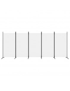 Divisorio a 5 Pannelli Bianco 433x180 cm Tessuto 2