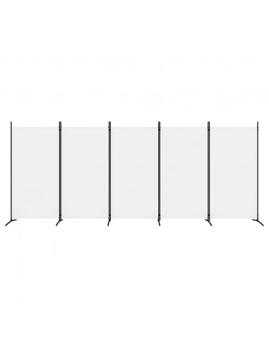 Divisorio a 5 Pannelli Bianco 433x180 cm Tessuto